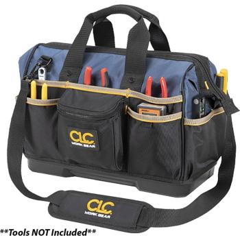 CLC PB1563 Big Mouth Tote Tool Bag - 16 Inch, Ballistic Polyester, 19 in. W x 16 in. H, 23 pockets, Multicolored
