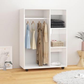Armario Cavolo Diseño Sin Puertas Con Ruedas Blanco Brillo 110x80x40 cm