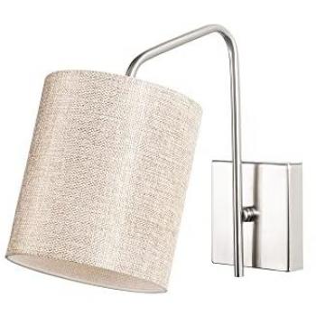Aplique de pared de metal nickel crema 14x27x24 cm con casquillo E27 Max 40W