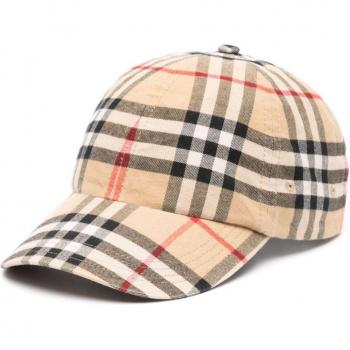 Burberry Women's Vintage Check Motif Baseball Cap in Beige | Size Small | 8075641150551 Color A7026