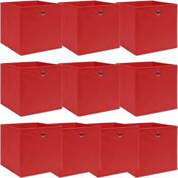 Cajas de almacenamiento 10 piezas tela roja 32x32x32 cm