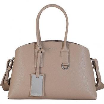 Emporio Armani Women's Grained Leather Beige Shoulder Bag