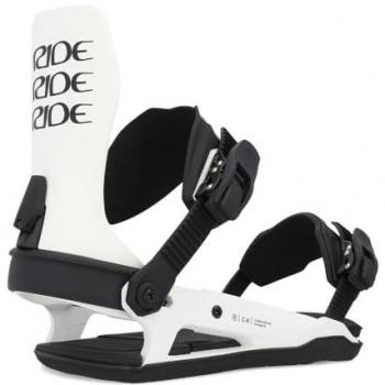Ride C6 White M - Fijaciones de snowboard, modelo C-6, para hombre, diseño ligero y duradero, con sistema de ajuste rápido, base ancha para mayor estabilidad, correas acolchadas para comodidad, compatible con diferentes