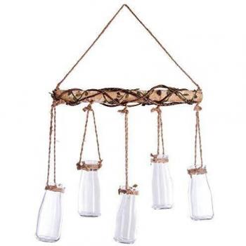 Conjunto de 5 soliflores para colgar madera nómada.