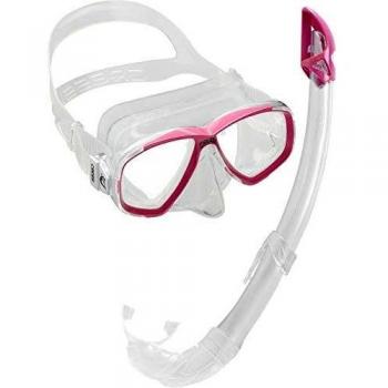 Cressi Combo Set Estrella + Mexico Conjunto Combinado de máscara de Buceo y Snorkel, Unisex Adulto, Transparente/Rosa, Talla Única