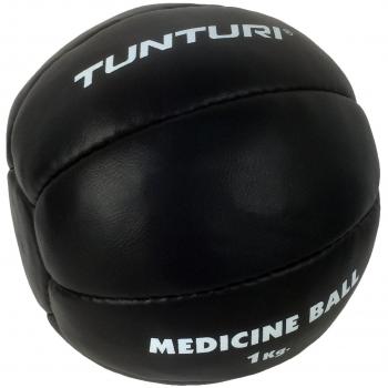 Tunturi Functional Balón Medicinal Cuero, Unisex Adulto, Negro, 1 kg