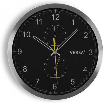Reloj de Pared Versa Negro Metal Aluminio Cuarzo 4,1 x 30,5 x 30,5 cm