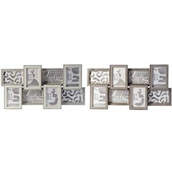 Marco de Fotos DKD Home Decor 60 x 3 x 32 cm Cristal Gris Marrón Madera MDF Urbano (2 Unidades)