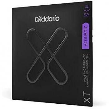 D'Addario Guitar Strings - Coated Acoustic Guitar Strings - XT Phosphor Bronze - For 6 String Guitar - Extended Life, Natural Feel - XTAPB1152 - Custom Light, 11-52