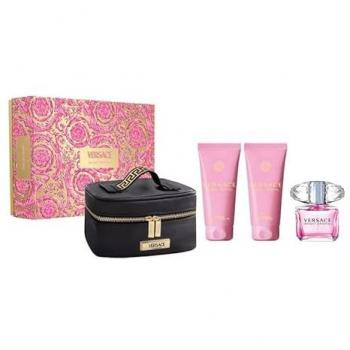 Versace Bright Crystal Women's Gift Set - 4 Piece Collection with 90 ML Eau de Toilette