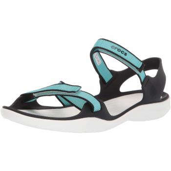 Crocs Swiftwater Webbing Sandal W, Sandalias con Punta Abierta para Mujer, Azul