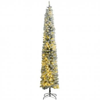 Slim Flocked Christmas Tree with 300 LEDs - 270 cm (106.3)