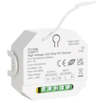 Controlador Regulador Tira LED Monocolor 220-240V AC Compatible con Pulsador y Mando a Distancia RF