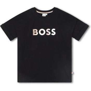 BOSS Kidswear - Camiseta de niña de manga corta con logo frontal, color variado, 100% algodón, diseño moderno y cómodo
