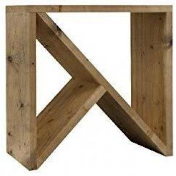 Decowood - Mesita de Noche Stoke en Madera de Pino Flandes Envejecido, Mesa Auxiliar con Estilo Vintage para el Salón o Dormitorio - Hecha a Mano en España - 50x50x20cm