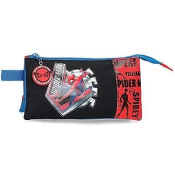 Marvel Spiderman Great Power Estuche Triple Rojo 22x12x5 cms Poliéster