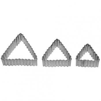 RBV Birkmann triángulo moldes para galletas, diseño estriado, 3-compartimento Terr.; Hojalata,