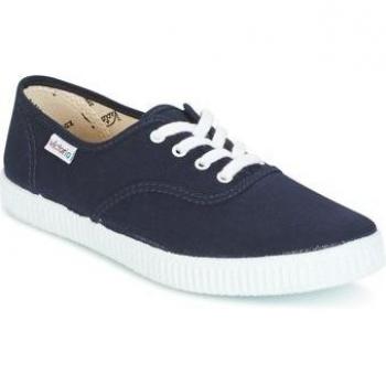 Zapatillas Victoria INGLESA LONA - Modelo clásico de zapatillas bajas tipo casco en azul marino con logotipo y cierre de cordones