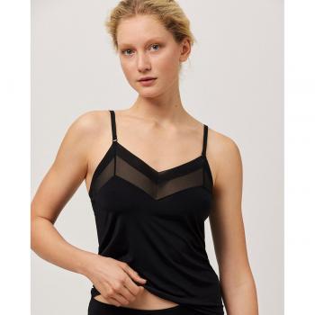 Camiseta interior de mujer con tirantes ajustables y detalles de tul
