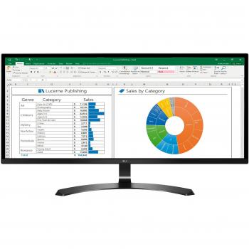 Monitor Gaming UltraWide LG 34UM59-P - Pantalla IPS de 34 (86.4 cm) Full HD, Resolución 2560x1080, Relación de Aspecto 21:9, Luminosidad 250 cd/m², Tiempo de Respuesta 14 ms, Doble HDMI, Soporte VESA 100x100 - Color Negro