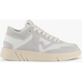 Zapatilla deportiva beige con cordones de algodón