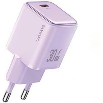 Cargador de Pared Usams USB-C 30W PD3.0 Carga Rápida 3A Color Violeta Serie X-Ron