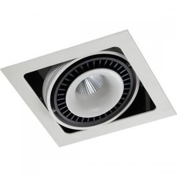 Lámpara empotrable de techo técnica y moderna Alesso Blanco mate, negro, LED empotrado en el techo, blanco cálido 3000K, 1340lm