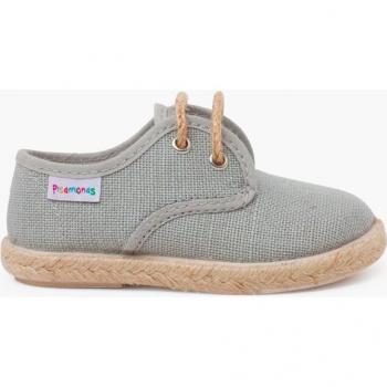 Zapato inglés de bebés de lino con base yute