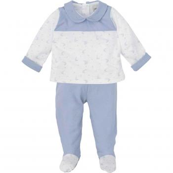 Conjunto de bebé niño en color arena elaborado con el mejor algodón, incluye camiseta con estampado y polaina
