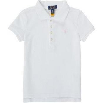 Polo de niña Ralph Lauren en piqué de algodón color blanco, talla S