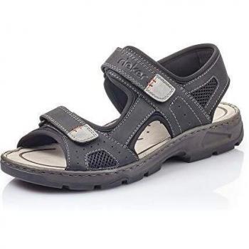 Rieker Men Sandals 26156, Men´s Trekking Sandals,Outdoor Sandals,Sport Sandals,Outsole,Double Velcro Closure,Schwarz,40 EU / 6,5 UK