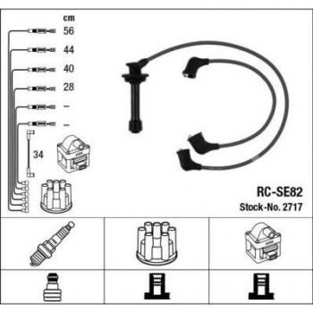 Juego de cables de encendido NGK 2717 - Cables de ignición, alta calidad, diseño específico para vehículos, resistencia a altas temperaturas, excelente conductividad eléctrica