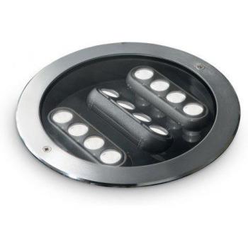Empotrable de jardín Taurus Metal, aluminio, acero, 1 bombilla, 12.5cm, Ideal Lux - LED exterior empotrable para suelo y tarima exterior IP67, 3000K