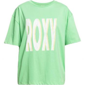 Camiseta de mujer Roxy Sand Under The Sky, manga corta, color verde y blanco, talla XS
