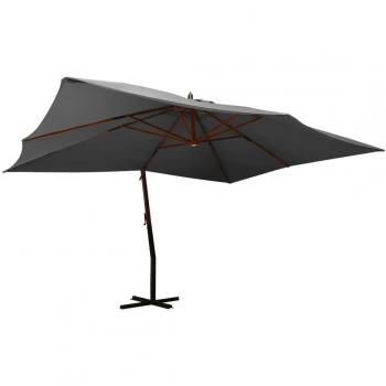 Parasol colgante de madera, 400 x 300 cm, terracota con envío gratuito