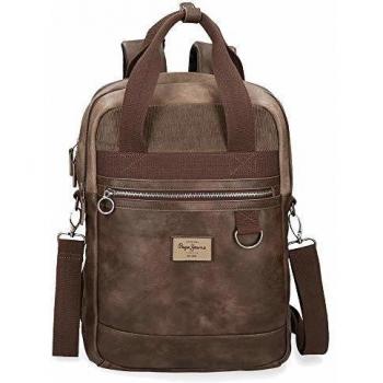 Pepe Jeans Miller Mochila Unisex, 15.6, Marrón