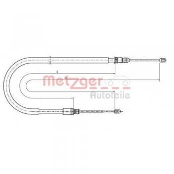 Cable de freno de mano METZGER 10.6791 para frenos de disco, lado izquierdo y derecho, longitud 2220/1235