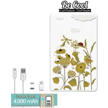 Becool® - Batería Externa Power Bank 4000 mah + Gratis 1 cable USB-MicroUsb