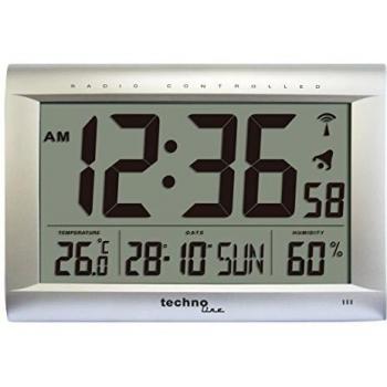 Technoline WS 8009 - Reloj de pared controlado por radio, Color plateado