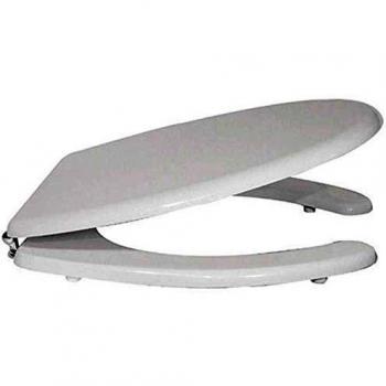 Asiento de inodoro universal para discapacitados Romeo blanco con bisagras ajustables