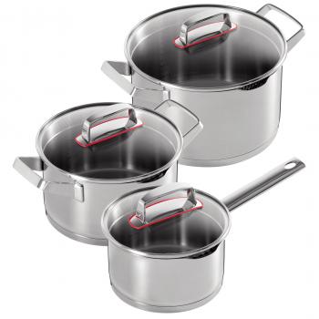 KUHN RIKON Modern ? Juego de ollas, Color Plateado, 1,5/3/5 litros