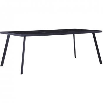 Mesa de comedor Día y Noche de vidrio templado negro 200x100x75 cm