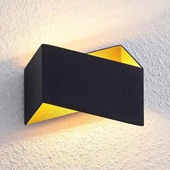 Aplique de pared Arcchio Assona, moderno, negro y oro, hecho de aluminio, para salón y comedor, 1 llama G9