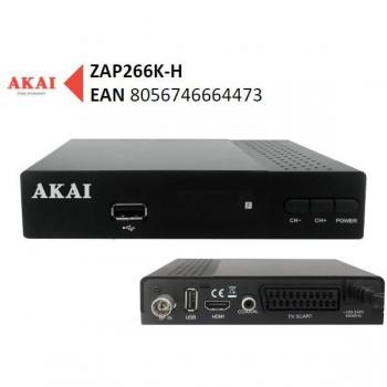 Sintonizador TDT AKAI ZAP266K-H, DVB-T2, color Negro