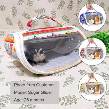 Bolsa de Transporte Portátil Transpirable para Animales Pequeños (Hámster, Cobaya, Erizo, Ardilla, Chinchilla, Ratones y Ratas)
