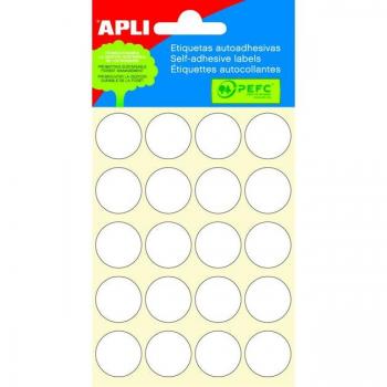 Apli etiquetas minibolsa blancas Ø 19.0mm 6 hojas