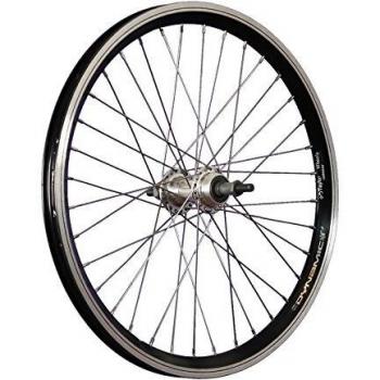 Rueda Trasera de Bicicleta 20 Pulgadas Doble Cámara Negro/Plateado