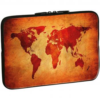 Funda Neopreno Multicolor para Portátil de 13,3'' con Diseño Mapa Mundial