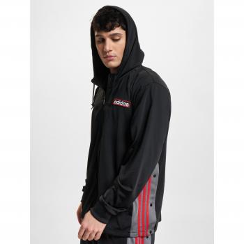 Chaqueta con Capucha Adidas Adicolor Adibreak Full-Zip para Hombre en Negro, Rojo Mejorado y Gris Cuatro