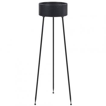 Soporte para plantas Leika de metal negro 33 x 31 x 88 cm, resistente a rayos UV, para interiores y exteriores
